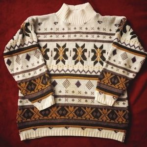 Croquet Club Women’s Vintage Mock Neck Sweater Sz L